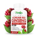 Parker Naturals 韩国红金生提取,1300mg 与姜根和黑辣椒的提取,20% Ginsenosides Red Panax Ginseng 补编,120 Caps