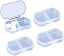 4PCS Pill case for Purse Small Pill Organizationer Portable Transit Daily Pill Contains AM & PM Mini Pill Box Vitamin,鱼油,补充持有者