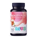 LIVS Beauty Plus Gummy Vitamins - Biotin Gummys for hair, Skin and Nails - 天然,无胶,非GMO 配有维生素A, C, E, B12, D3, Zinc & More - Cream Soda Flavor - 60 Ct