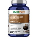 NusaPure Glucomannan 每服200Veg Caps(生物牡蛎、非GMO、Vegan)