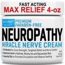 神经病 Nerve Relief Cream - Premium Nerve Cream 3X 定向救济行动与舒缓神经安慰 - Menthol Arnica MSM 对脚手脚脚趾和背部的最大强度 - 大4 Oz