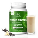 MRM 营养 Vegie 蛋白与超级食品 QQ 香草糖 22g 完整蛋白 超过8.8g 基本氨基酸 13 超级食品 Omega 3s 和 Omega 6s QQ Keto 友好 33 服务