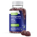 Viteey Ashwagandha Gummys配有 Ginseng & Lemon Balm - Mood, calm & 压力支持 Ashwagandha 补充剂 - Vegan, Gluten-Free - 60 Counter