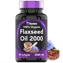 tnvitamins 有机叶草籽油软胶:2000 mg - 90 sweetgels → Omega-3 Fatty Acids → Flaxseed Oil Supplors for Men & Men → 非GMO