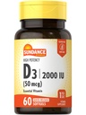 Sundance Vitamin D3 2000 IU QQ 60 快速释放软胶 QQ 高概率 QN-GMO 和 Gluten 免费补充