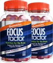 焦点因子 Nootropic Gummys, 脑, Phosphatidylserine, Bacopa, Huperzine A, 60 Counter, Pack of 2