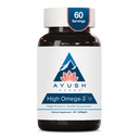 Ayush Herbs High Omega 3 - Omega 3 Fish Oil, 1000mg Per Capsule, EPA & DHA Fish Oil for Men&Men, Natural Lemon Flavor - 60 Softgel Capsules (1个伯爵)