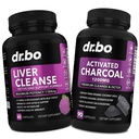 Liver Cleanse & Actioned Charcoal Capsules - 配有Artichoke,Berberine,Turmeric Herbs - 1200mg 有机椰子炭药用于胃气和球状支持的Liver Health Pills