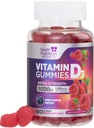 维生素D3 Gummys 5000 IU(125 mcg) - 三重强骨与免疫支持,维生素D Gummy 膳食补充,自然莓 D 维生素补充,Raspberry Flavored, Non-GMO - 60 Gummys