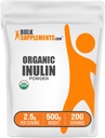 bulk Assupports.com 有机胰岛素粉剂 - 胰岛素补充剂,可溶性纤维粉剂 - Vegan & Gluten 免费 - 每服2.5g,500g(1.1磅)(包1)
