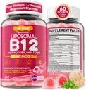 甲基B12 Gummys 5000 mcg/10000 mcg w/L-Methylfolate, B6, 狮子的马内蘑菇, CoQ10, PQQ, 甘化镁, 超强 Liposomal Vitamin B12 能源,焦点, 大脑和豁免 1Pack
