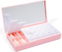 PORT X POLISH 设计师 每周药盒组织者(AM/PM 2X Daily, Blush Pink) QQ Concess,时尚七天维生素补充案例 QQ可爱便携式小旅行药 载体 QQ BPA免费药盒 Caddy