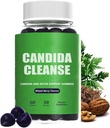 Candida Cleanse, Candida and Detox Support Gummys, 10in-1 高级公式与黑胡桃, PAU D'Arco & Wormwood, Non-GMO 60 Gummys