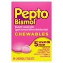 Pepto Bismol Chewable 片名: Nausea, Heartburn, 消化不良, Upset Stomach, 和腹泻 - 5 Symptom Fast Relief, 原文 Flavor, 48 cm