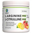 L-Arginine 5000mg + L-Citrulline 2000mg 复合粉末补充剂 - Nitric Oxide Boster - 心脏健康,血液流动,能量和耐力 - 30 services (桃柠檬汁)