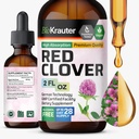 BIO KRAUTER 红色克洛弗叮当 - 红色克洛弗提取 - 液态补充 女性支持 - 无酒精和糖 - Vegan Drops 2 Fl.Oz.