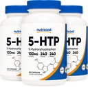 营养成本 5-HTP 100mg, 240 蔬菜卡普尔(5-Hydroxytryptophan) - 非GMO & Gluten Free(3瓶)