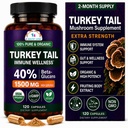CANCER Sciences Turkey Tail Wellness Mushrooms 补编,USDA认证有机提取,超强1500毫克,高概率40%的Beta-Glucans,Gut & Immune支持,天然消化,120卡普尔