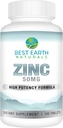 Best Earth Naturals 50 Mg Zinc 补充剂 - Immune 支持补充剂 - 高概率天然抗氧化剂 - 100块(100天补充剂)