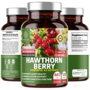 N1N 支持豁免的霍桑贝里椒 [最大强度, 2660 mg] 所有天然霍桑提取补充, 120 caps