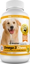 神奇的Omega 3 for Dogs – Omega 3 Fish Oil for Dogs 配以 EPA 和 DHA 脂肪酸 - 120 Salmon Flavor Chews 配以 Shichy 皮肤减轻干燥皮肤和热点以及 Shedding Coat 配以 Salmon Flavor Chews