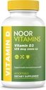 noor Vitamins Halal Vitamin D,Halal Vitamin D3,5000 IU Softgels,支持骨骼,Immune & Heart Health,从莎芙花油到最大化吸收,非GMO,Gluten Free & Halal(60 Counter)...