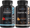 女性和男性高级Bladder控制补编 60 Caps + Vitamin K2 补充 - 全谱 维生素 K2 MK7, MK4 & Calcium - 90 Capsules