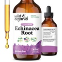 野生和有机Echinacea Drops - Echinacea Angustifolia 的免疫辅助剂 - 液体根提取剂 - Vegan,糖和无酒精 - 4 fl oz
