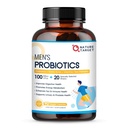 NATURE TARGET 男性消化健康与酶和预生,100亿分之CFUs, 男性Probiotics 与 Saw Palmetto & Cranberry 用于前列腺和尿道切克健康, 90 Veggie Capsules