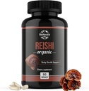 有机Reishi蘑菇卡普尔补充 QQ非GMO和Alergen-free 90卡普尔(1-Month Supplement)