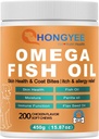皮肤和大衣护理 Omega 3 软嚼子换宠物 - Fish Oil for Dogs 健康皮肤 QQ Shiny Fur QQ 抗痒 一种治疗格式,全英寸-1 油