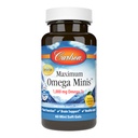Carlson - 最大Omega迷你剂,1000 mg Omega-3s,心脏功能,大脑支持与健康老龄化,柠檬,60 mini软胶
