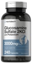Horbäach Glucosamine Sulfate 2KCI 与钾 → 3000mg → 240 Capsules → Non-GMO 和 Gluten 免费补充