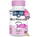 FREEDA 小型产前维生素 - Kosher 产前维生素 - Tiny 容易吞咽药片 - 产前维生素有铁,产前叶酸/叶酸,维生素D - 孕妇产前多维生素(240)