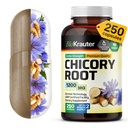 BIO KRAUTER 奇科里纤维增量 - 1200 mg 强度 - 250 计数 - 奇科里根粉 - Inulin Capsules 用于消化支持 - Vegan
