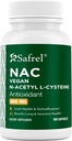 Safrel N-Acetyl-L-Cysteine (NAC) Capsules, 600mg, 180 counter, 呼吸器, Immune, Liver 健康强抗氧化剂支持, Free-radics, Easy to Absorb, 非GMO, Gluten Free