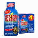 维生素能量 B12 11.1% 超强能量射击 Açaí Pomegranate 4 Pack, 260mg 天然咖啡因, B12 & B6, Nootropic Focus, Vitality, Zero Sugar, Gluten-Free, Vegan, Kosher, 1.93 fl oz