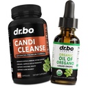 Candi Cleanse & Oregano Oil Drops - 超强Probiotic Complex Cleanser & 有机液体 - 天然口服草药 Caprylic Acid Capsules & Oregano Drops Tincture 提取剂