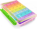 AUVON iMed Assistance Moisture-Proof Weekly Pill Organization 4 Times aday,大型的7天Pill盒箱,带有可移动的旅游设计,可移动的个人集装箱 持有维生素,补充品,药品