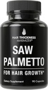 看见帕梅托的头发男女。 Saw Palmetto 支持头发强度和厚度的补编. 非 GMO 和 Gluten 自由凸轮