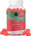 土与elle Vegan Collagen Gummys 为有生物素和维生素的妇女提供的助推剂 - 靴子发钉和皮肤健康, 抗衰老 - 美味的无糖莓 Fravor - 方便 Chew - 60 Counter