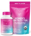 Pink Stork 生育率套装 妇女- 孕育茶+产前维生素支持 Inositol, Vitex, Folate & Ashwagandha – 支持荷尔蒙平衡,循环健康和孕育前健康