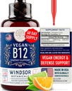 Vegan Vitamin B12 液态 - 最大强度 Methycobalamin B12 亚语言 5000 mcg - 摩德快速吸附补充,内存和能量支持 - 非GMO,无Gluten,Citrus Flavor B 12 Drops, 2oz
