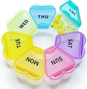 MOLN HYMY 大型每周药盒7天,药盒组织者每天1次,Floral Pill容器每日一次,维生素/鱼油/药剂/补充剂的漂亮药剂师