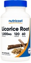 营养成本 Licorice 根500mg, 120 Capsules - 非 GMO, Gluten Free