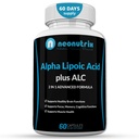 Alpha Lipoic Acid Plus Acetyl L-Carnitine 抗氧化剂 ALA ALC 健康脑功能与肌肉强度,焦点,记忆与认知功能 女性与男性 - 60 Capsules by Neonutrix