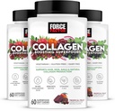 FORCE FACTOR Collagen 促销超级食品,Vegan Collagen 促销女性,有Biotin, Hyaluronic Acid, 和维生素C, 用于头发,皮肤,钉子, 和联合支持, 热带水果, 180软咀嚼, 3-Pack