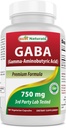 Best Naturals GABA 750mg 180 Veggie Capsules, 自然睡眠援助