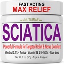 Sciatica Nerve Cream - 脚,手,脚,脚,脚趾,背-自然超强Arnica,MSM,Menthol,Soothing Compfort, 2 Oz