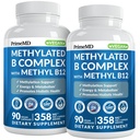 含有甲基folate和B12甲基Cobalamin 1000 mcg的B复合体 -- -- 用于能源、大脑功能和健康的多维素 -- -- 供男女使用的维生素B复合体(180 services,包装2)